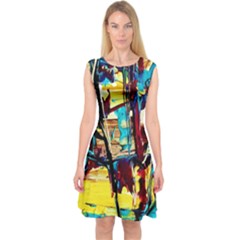 Dance Of Oil Towers 4 Capsleeve Midi Dress by bestdesignintheworld