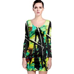 Dance Of Oil Towers 5 Long Sleeve Bodycon Dress by bestdesignintheworld