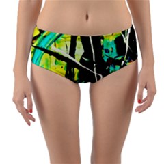 Dance Of Oil Towers 5 Reversible Mid-waist Bikini Bottoms by bestdesignintheworld