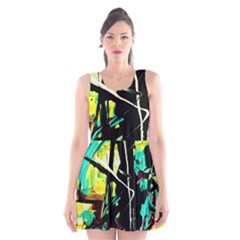 Dance Of Oil Towers 5 Scoop Neck Skater Dress by bestdesignintheworld