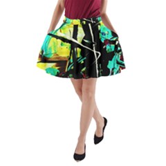 Dance Of Oil Towers 5 A-line Pocket Skirt by bestdesignintheworld