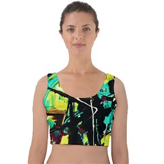 Dance Of Oil Towers 5 Velvet Crop Top by bestdesignintheworld