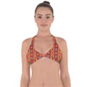 Tribal shapes in retro colors                                Halter Neck Bikini Top View1