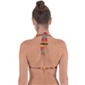 Tribal shapes in retro colors                                Halter Neck Bikini Top View2