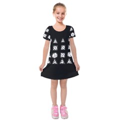 Drawing  Kids  Short Sleeve Velvet Dress