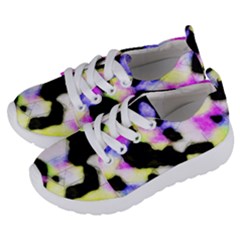 Watercolors Shapes On A Black Background                          Kids  Lightweight Sports Shoes by LalyLauraFLM