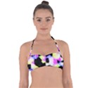 Watercolors shapes on a black background                                  Halter Bandeau Bikini Top View1