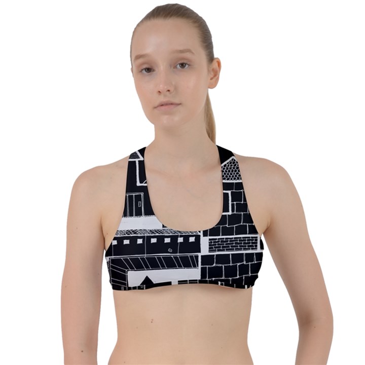 Drawing  Criss Cross Racerback Sports Bra