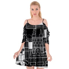 Drawing  Cutout Spaghetti Strap Chiffon Dress by ValentinaDesign