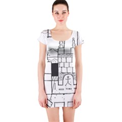 Drawing  Short Sleeve Bodycon Dress by ValentinaDesign