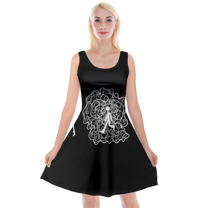 Drawing  Reversible Velvet Sleeveless Dress