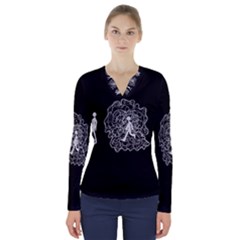 Drawing  V-neck Long Sleeve Top by ValentinaDesign