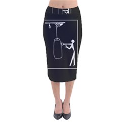 Drawing  Velvet Midi Pencil Skirt by ValentinaDesign