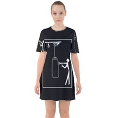 Drawing  Sixties Short Sleeve Mini Dress by ValentinaDesign