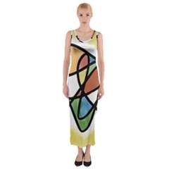 Abstract Art Colorful Fitted Maxi Dress by Modern2018