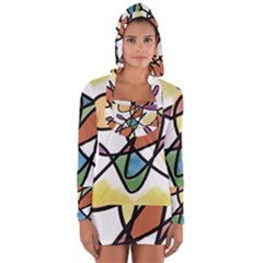 Abstract Art Colorful Long Sleeve Hooded T-shirt by Modern2018