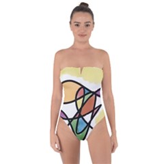 Abstract Art Colorful Tie Back One Piece Swimsuit by Modern2018