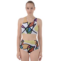 Abstract Art Colorful Racer Back Bikini Set by Modern2018