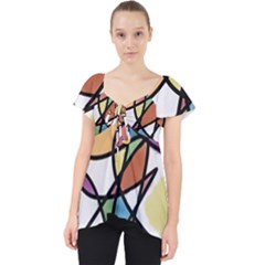 Abstract Art Colorful Lace Front Dolly Top by Modern2018