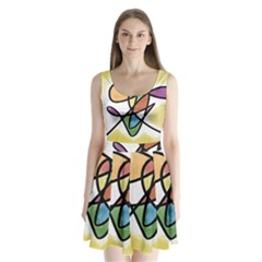 Abstract Art Colorful Split Back Mini Dress  by Modern2018