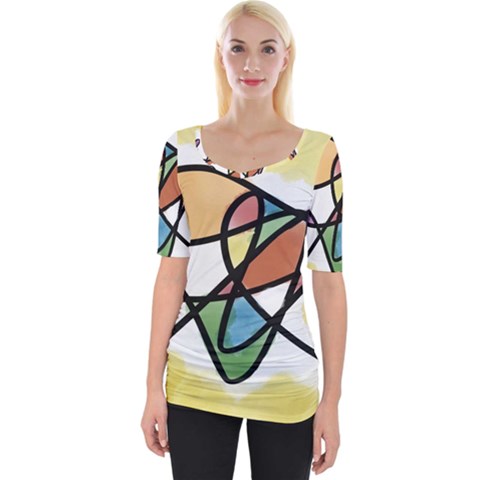 Abstract Art Colorful Wide Neckline Tee by Modern2018