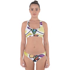 Abstract Art Colorful Cross Back Hipster Bikini Set by Modern2018