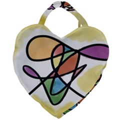 Abstract Art Colorful Giant Heart Shaped Tote by Modern2018