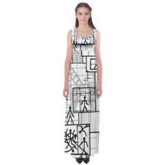 Drawing Empire Waist Maxi Dress by ValentinaDesign