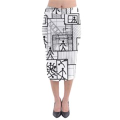 Drawing Midi Pencil Skirt by ValentinaDesign