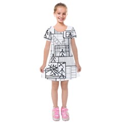 Drawing Kids  Short Sleeve Velvet Dress