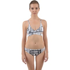 Drawing Wrap Around Bikini Set