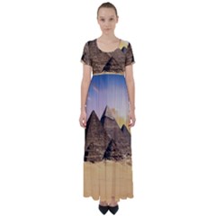 Ancient Archeology Architecture High Waist Short Sleeve Maxi Dress by Modern2018