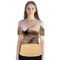 Ancient Archeology Architecture Butterfly Sleeve Cutout Tee 