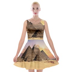 Ancient Archeology Architecture Velvet Skater Dress