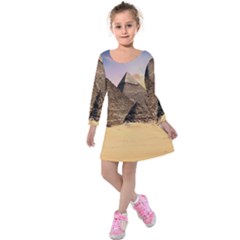 Ancient Archeology Architecture Kids  Long Sleeve Velvet Dress by Modern2018