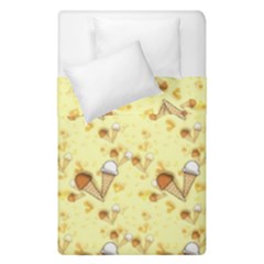 Funny Sunny Ice Cream Cone Cornet Yellow Pattern  Duvet Cover Double Side (single Size) by yoursparklingshop