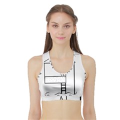 Drawing Sports Bra With Border by ValentinaDesign