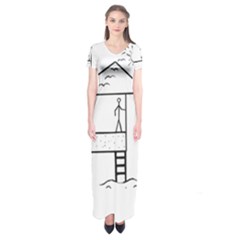 Drawing Short Sleeve Maxi Dress by ValentinaDesign