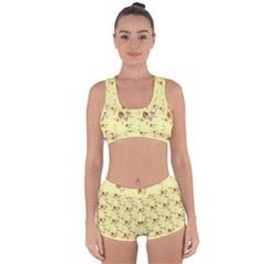 Funny Sunny Ice Cream Cone Cornet Yellow Pattern  Racerback Boyleg Bikini Set by yoursparklingshop