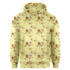 Funny Sunny Ice Cream Cone Cornet Yellow Pattern  Men s Overhead Hoodie by yoursparklingshop