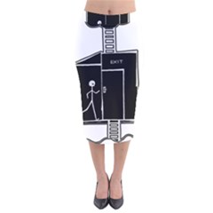 Drawing Velvet Midi Pencil Skirt by ValentinaDesign