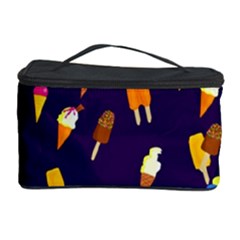 Ice Cream Cone Cornet Blue Summer Season Food Funny Pattern Cosmetic Storage Case