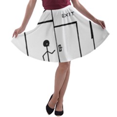 Drawing A-line Skater Skirt