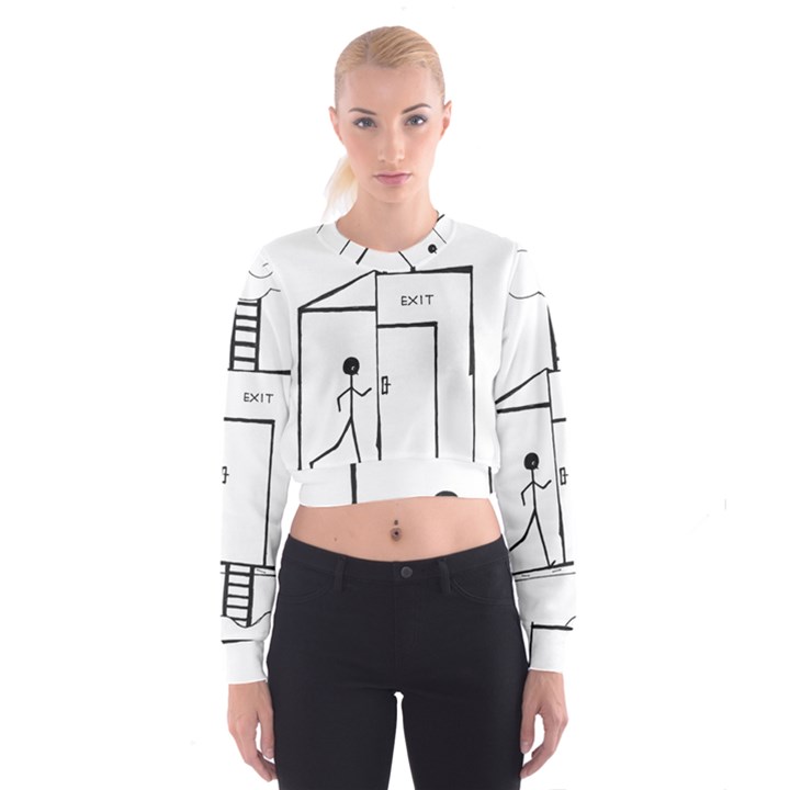 Drawing Cropped Sweatshirt