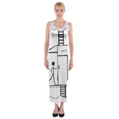 Drawing Fitted Maxi Dress