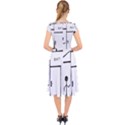 Drawing Cap Sleeve Front Wrap Midi Dress View2