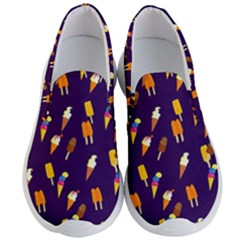 Ice Cream Cone Cornet Blue Summer Season Food Funny Pattern Men s Lightweight Slip Ons by yoursparklingshop