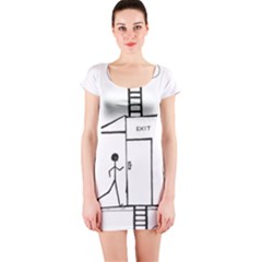 Drawing Short Sleeve Bodycon Dress