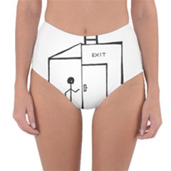 Drawing Reversible High-waist Bikini Bottoms