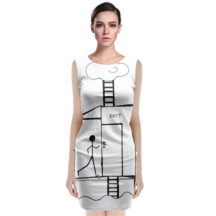 Drawing Classic Sleeveless Midi Dress